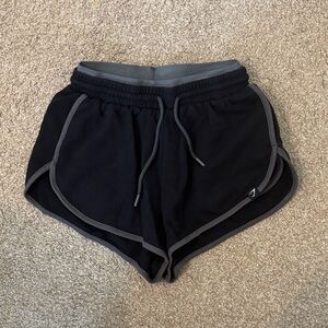 Gymshark Women's Black Shorts with Gray Accents